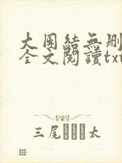 大团结无删减版全文阅读txt封面