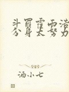 斗罗霍雨浩我的分身太努力封面