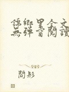 锦乡里全文免费无弹窗阅读封面