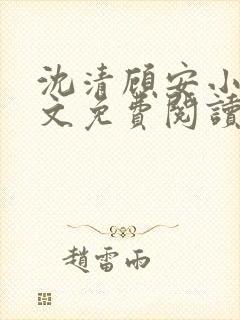 沈清顾安小说全文免费阅读