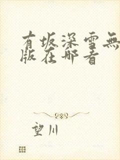 有坂深雪无删减版在哪看封面