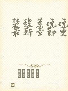 楚程叶晚晚小说最新章节更新时间封面