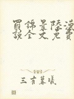 罗锦晨陆漠原小说全文免费阅读最新