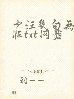 少汪几句无删减版txt网盘