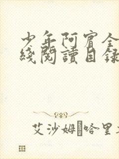 少年阿宾全文在线阅读目录阅读