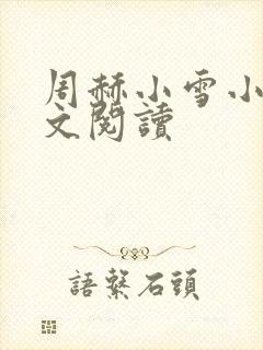 周赫小雪小说全文阅读