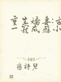 重生娇妻:古少一宠成瘾小说