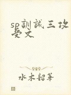 sp训诫三攻一受文