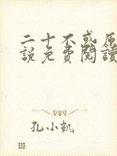二十不惑原著小说免费阅读