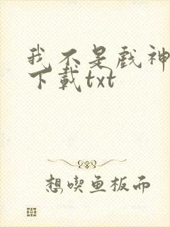我不是戏神小说下载txt