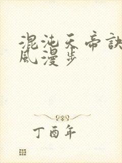 混沌天帝诀 随风漫步