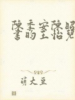 陈季安陈昭珩陈书昀王怡儿小说封面