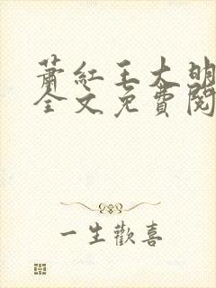 萧红王大明小说全文免费阅读封面