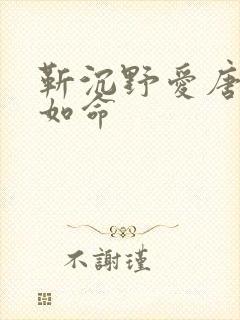 靳沉野爱唐栖雾如命