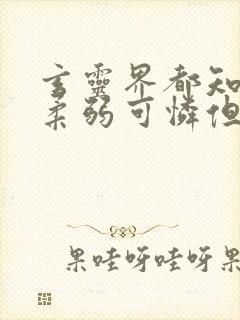 玄灵界都知道我柔弱可怜但能打txt下载