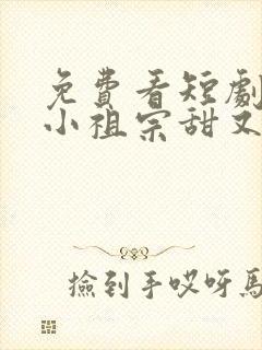 免费看短剧他的小祖宗甜又飒