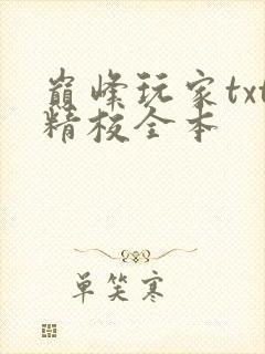 巅峰玩家txt精校全本封面