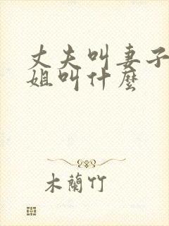 丈夫叫妻子的姐姐叫什么