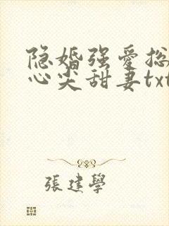 隐婚强爱总裁的心尖甜妻txt