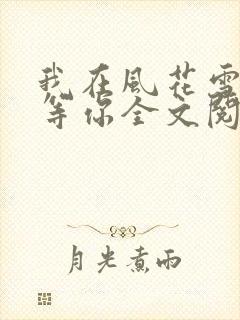 我在风花雪月里等你全文阅读全文