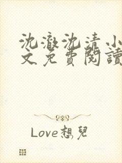 沈澈沈清小说全文免费阅读最新章节