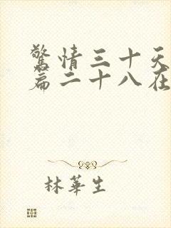 惊情三十天番外篇二十八在线阅读