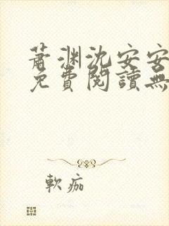 萧渊沈安安小说免费阅读无弹窗