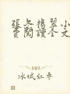 张冬杨翠小说免费阅读全文最新章节