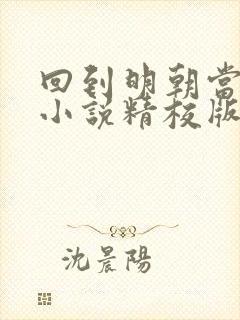 回到明朝当王爷小说精校版全集txt