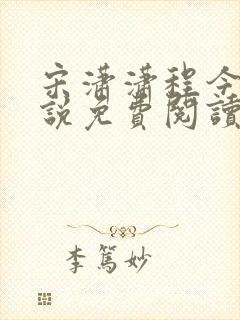 宋潇潇程今安小说免费阅读最新章节封面