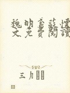 魏明鸢苏怀瑾全文免费阅读