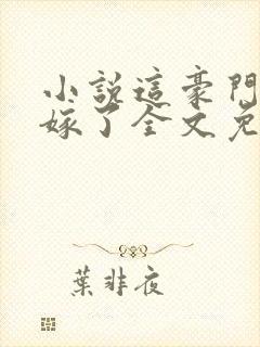 小说这豪门我不嫁了全文免费阅读封面