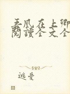 吾凰在上卿在下阅读全文全文封面