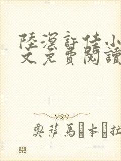 陆溟许佳小说全文免费阅读