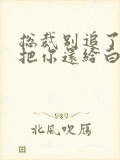 总裁别追了替身把你还给白月光了