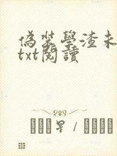 伪装学渣未删减txt阅读封面