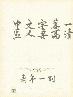 中文字幕一区二区人妻高清