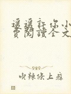 遥遥许你小说免费阅读全文封面