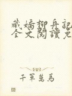 藏娇柳舟记小说全文阅读免费