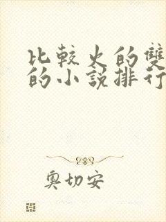 比较火的双男主的小说排行榜