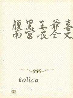 腹黑王爷喜当爹南宫夜全文免费阅读封面