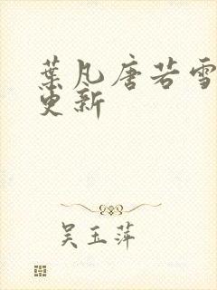 叶凡唐若雪今日更新封面