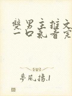 双男主推文完结一口气看完