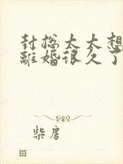 封总太太想和你离婚很久了免费阅读全文封面