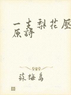 一支梨花压海棠原诗