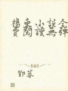 杨东小说全文免费阅读无弹窗