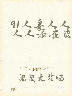 91人妻人人爽人人添夜爽