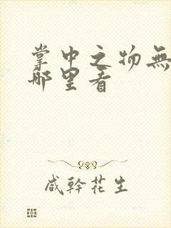 掌中之物无删减哪里看