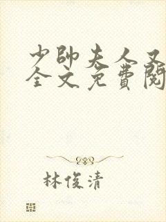 少帅夫人又跑了全文免费阅读小说