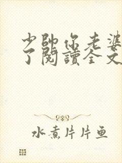 少帅你老婆又跑了阅读全文